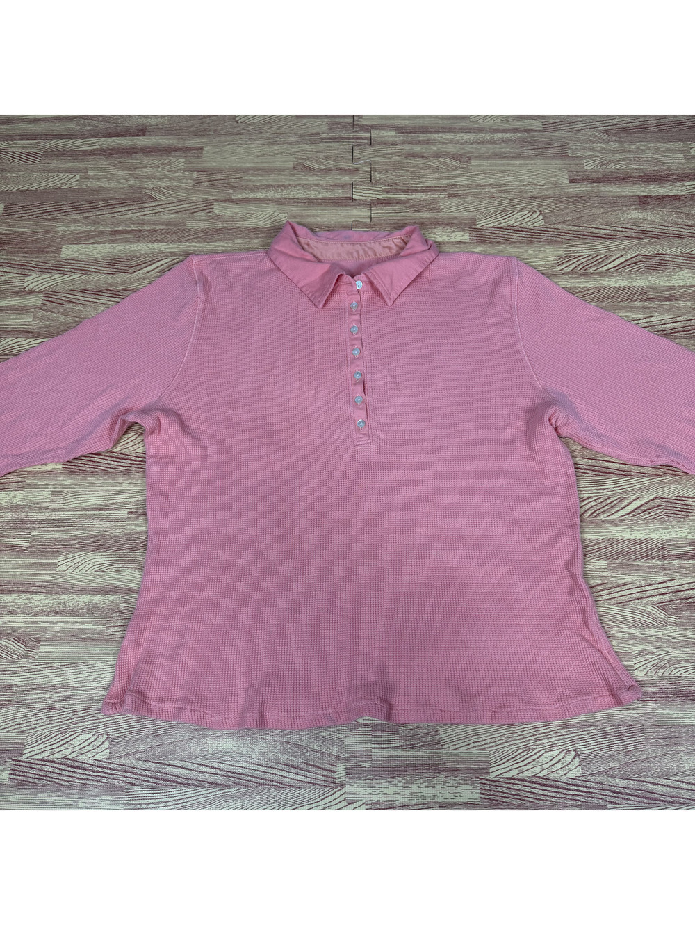 Eddie Bauer Pink Long Sleeve Polo Shirt